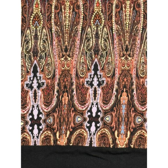 Cache Womens Top Blouse Size M Black Brown Blue Gold stones Chains Fairy Boho - Picture 5 of 8